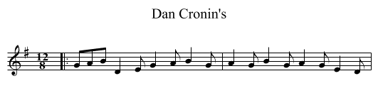 Dan Cronin's - staff notation