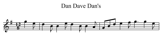 Dan Dave Dan's - staff notation