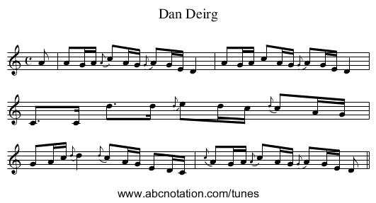 Dan Deirg - staff notation