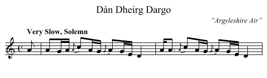 Dàn Dheirg Dargo - staff notation