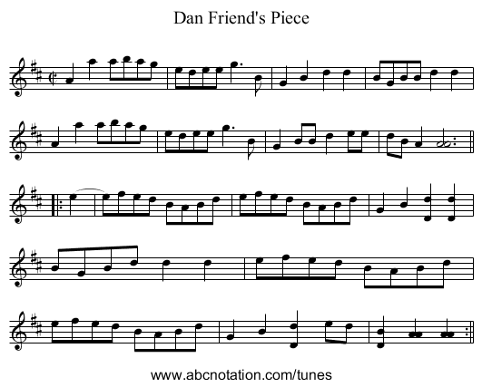 Dan Friend's Piece - staff notation
