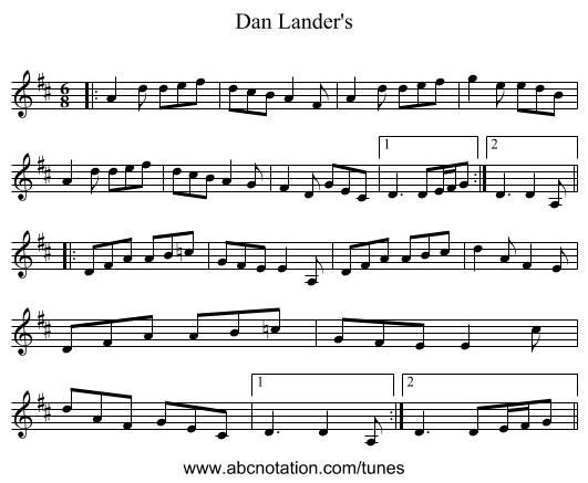 Dan Lander's - staff notation