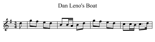 Dan Leno's Boat - staff notation
