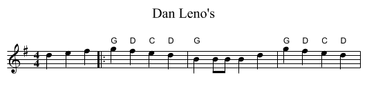 Dan Leno's - staff notation