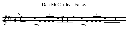 Dan McCarthy's Fancy - staff notation