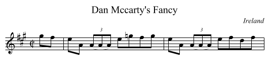 Dan Mccarty's Fancy - staff notation