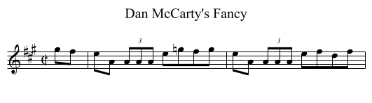 Dan McCarty's Fancy - staff notation