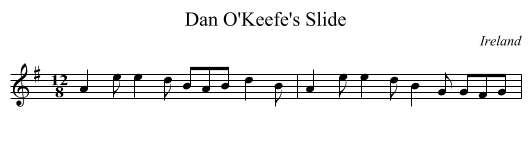 Dan O'Keefe's Slide - staff notation
