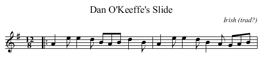 Dan O'Keeffe's Slide - staff notation