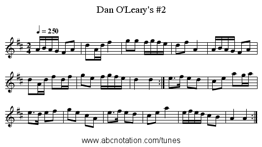 Dan O'Leary's #2 - staff notation