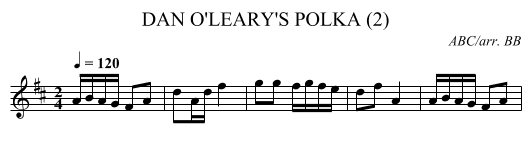 DAN O'LEARY'S POLKA (2) - staff notation
