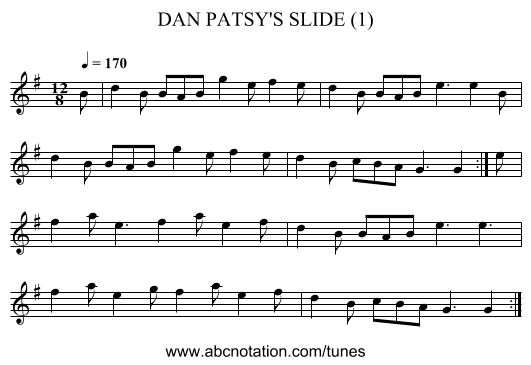 DAN PATSY'S SLIDE (1) - staff notation