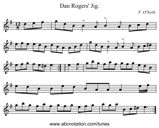 Dan Rogers' Jig. - staff notation