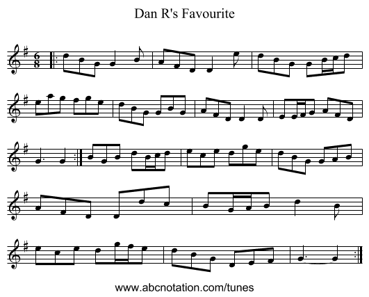 Dan R's Favourite - staff notation