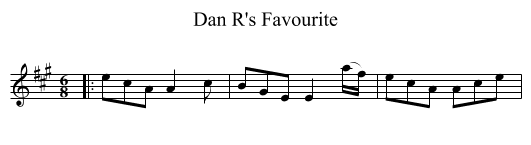 Dan R's Favourite - staff notation