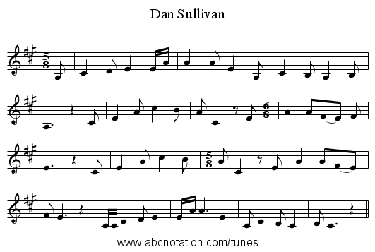 Dan Sullivan - staff notation