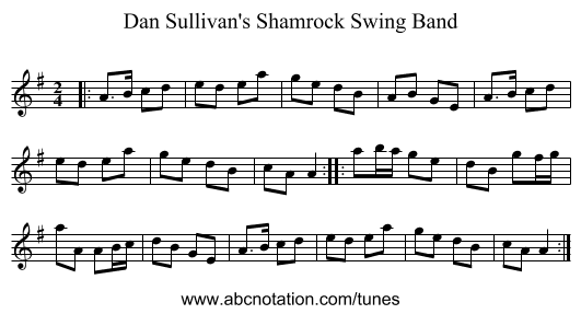 Dan Sullivan's Shamrock Swing Band - staff notation