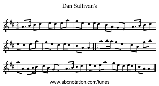 Dan Sullivan's - staff notation