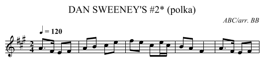 DAN SWEENEY'S #2* (polka) - staff notation