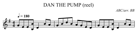 DAN THE PUMP (reel) - staff notation
