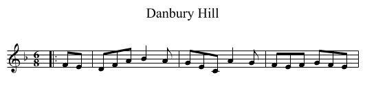 Danbury Hill - staff notation