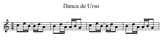Danca de Urso - staff notation