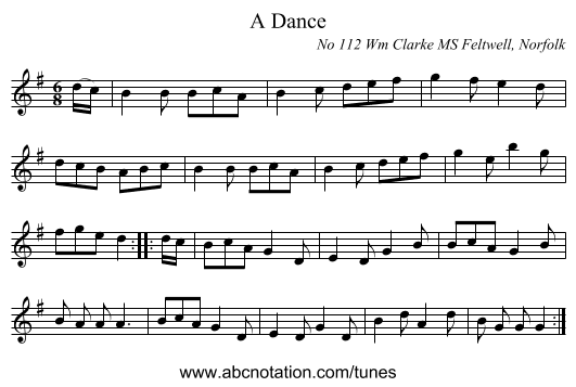 Dance, A - staff notation