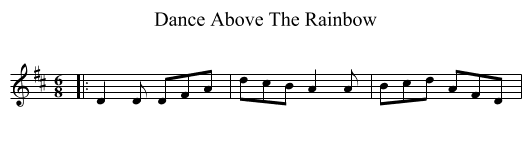 Dance Above The Rainbow - staff notation