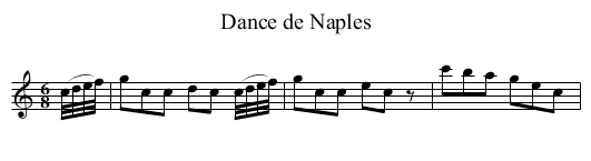 Dance de Naples - staff notation