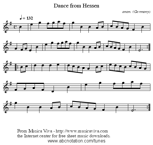 Dance from Hessen - staff notation