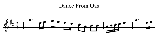 Dance From Oas - staff notation