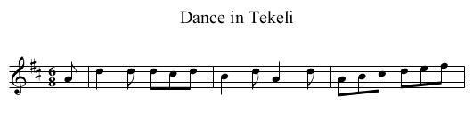 Dance in Tekeli - staff notation