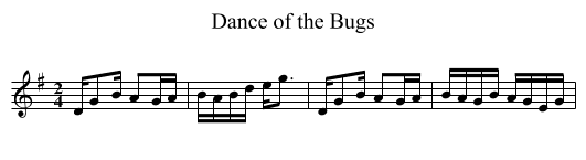 Dance of the Bugs - staff notation