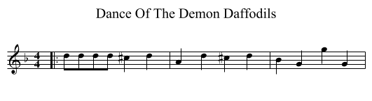 Dance Of The Demon Daffodils - staff notation