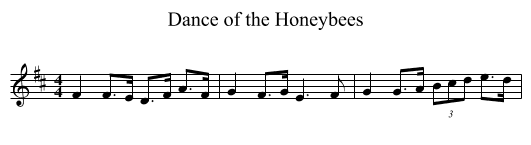 Dance of the Honeybees - staff notation