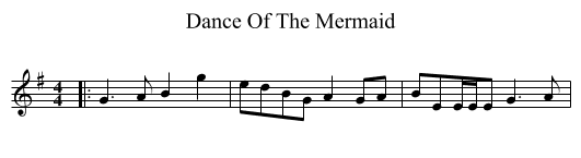 Dance Of The Mermaid - staff notation