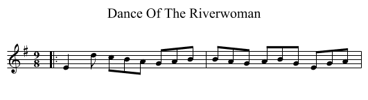 Dance Of The Riverwoman - staff notation