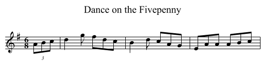 Dance on the Fivepenny - staff notation