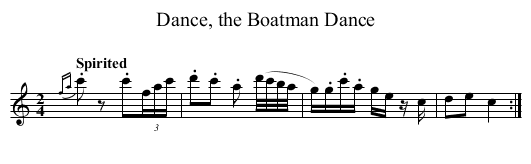 Dance, the Boatman Dance - staff notation