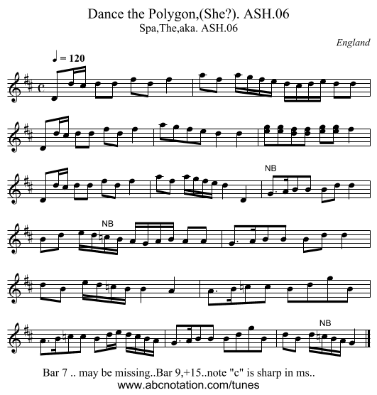 Dance the Polygon,(She?). ASH.06 - staff notation