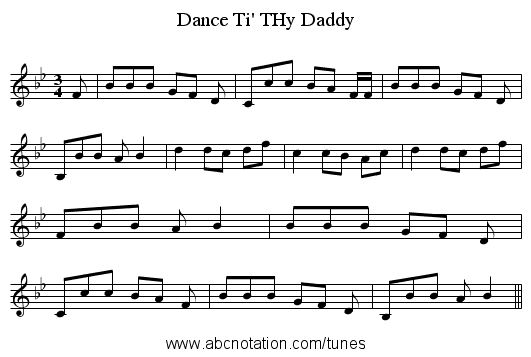 Dance Ti' THy Daddy - staff notation