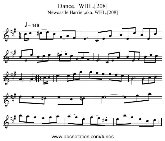 Dance.  WHL.[208] - staff notation