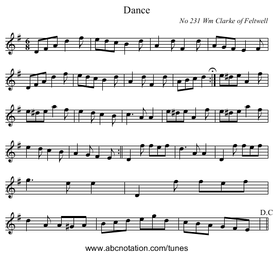 Dance - staff notation