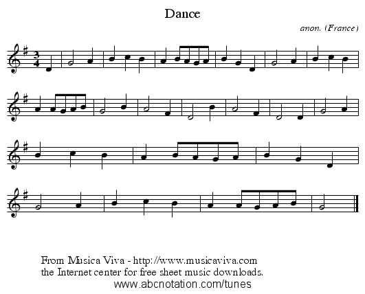 Dance - staff notation