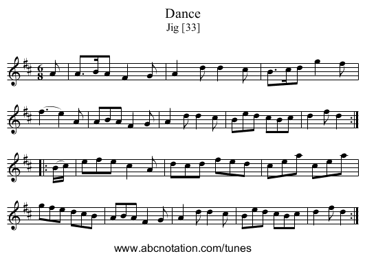 Dance - staff notation