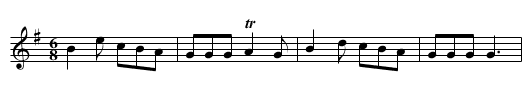 Danced in Harlequin Highlander - staff notation