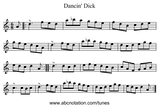 Dancin' Dick - staff notation