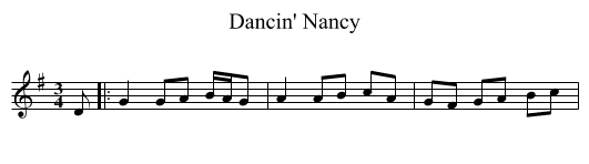 Dancin' Nancy - staff notation