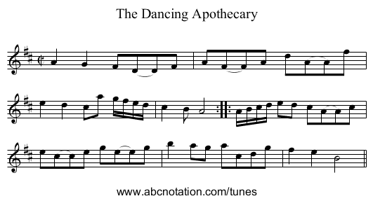 Dancing Apothecary, The - staff notation