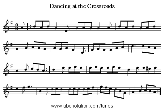 Dancing at the Crossroads - staff notation
